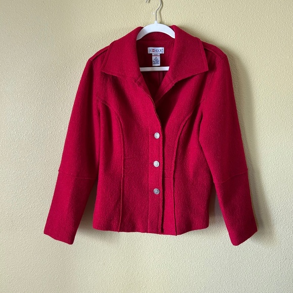 JG Hook Jackets & Blazers - JG Hook Jacket Women's Button Up 100% Wool Red Size 12